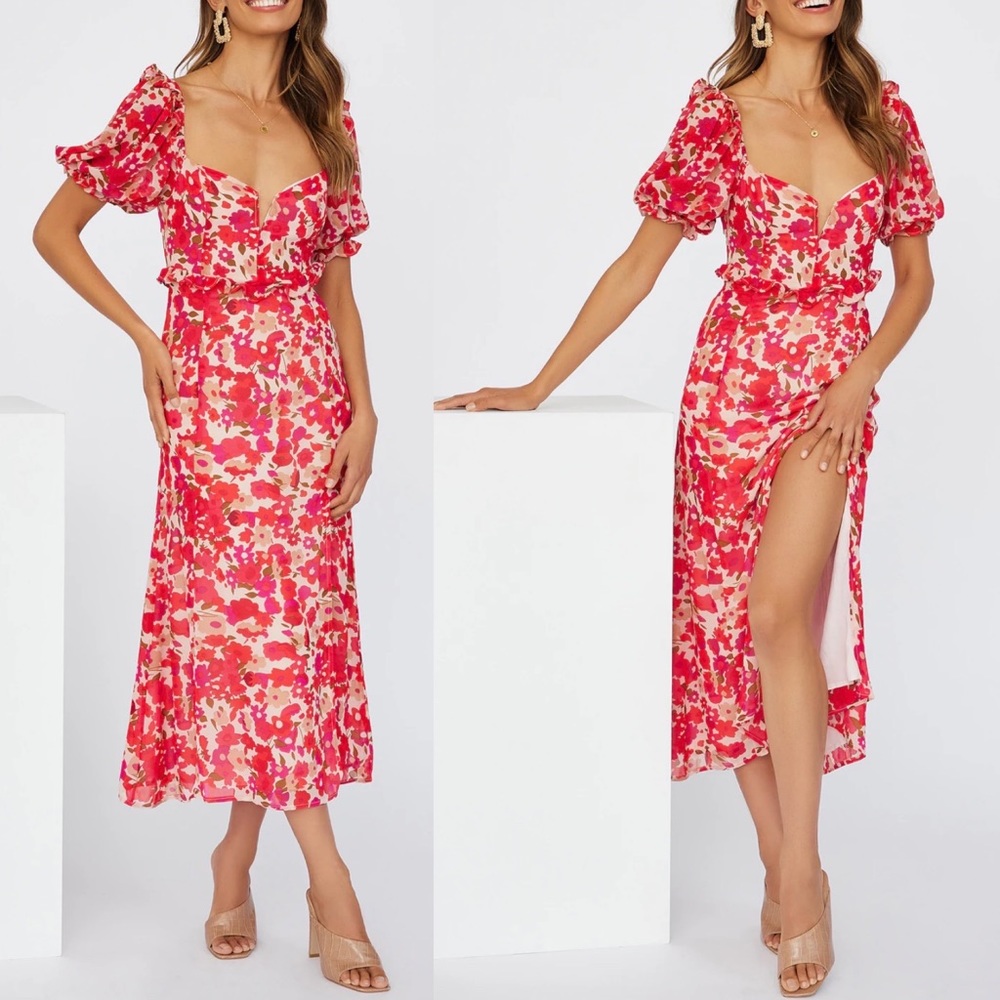 Hello Molly New Pages Floral Midi Dress Size 4